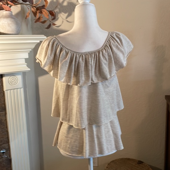 Ella Moss - tiered tee with flitter sleeves; size small - Picture 3 of 6